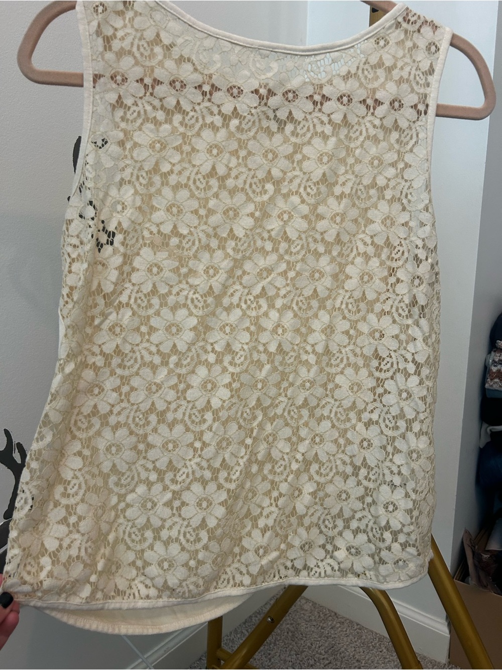 Weston Wear Cream Lace Women's Tank Top
